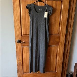 Universal Thread Charcoal Flutter Sleeve Maxi Dress